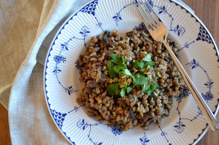 Mushroom barley risotto