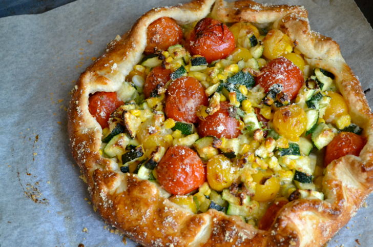 Tomato, Courgette & Corn Galette