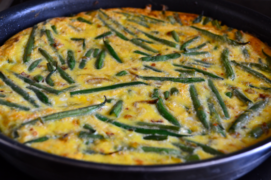 Green Bean and caramelised shallot Tortilla