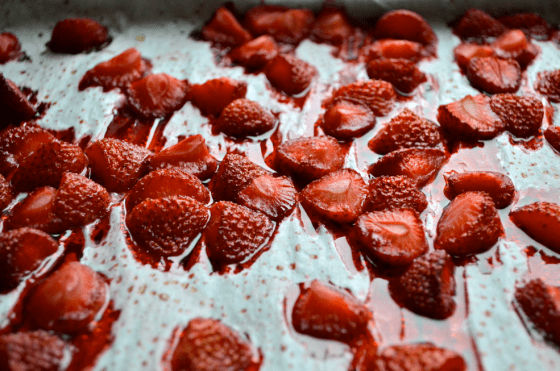Greek Yoghurt Pancakes with Roasted Strawberries