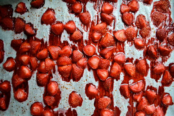 Greek Yoghurt Pancakes with Roasted Strawberries