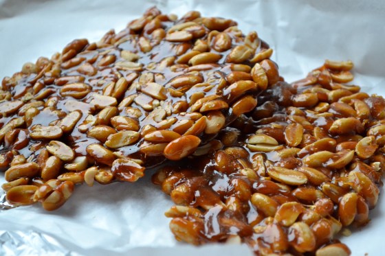 Salted Peanut Brittle with Dark Chocolate